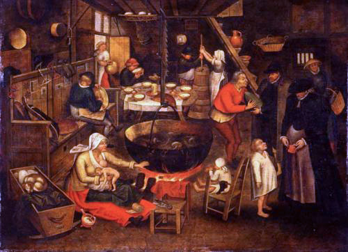 Carnival Entertainments in a Peasant's House - Pieter Bruegel, o Jovem
