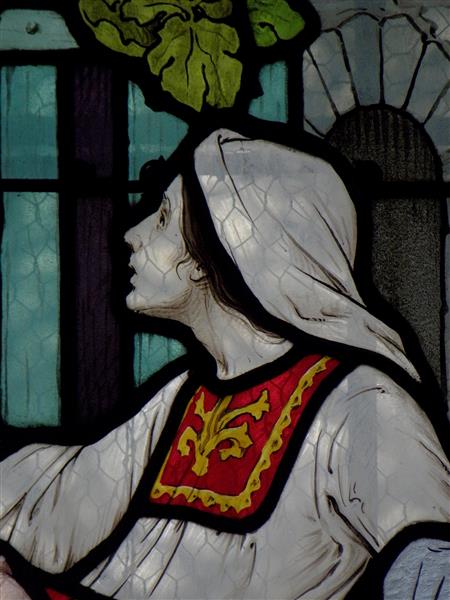 Jesus and the Samaritan woman. Eglise Saint-Sulpice de Fougères (detail), 1919 - Ludovic Alleaume