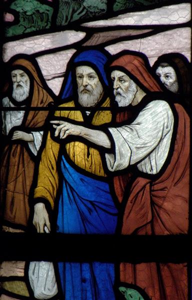 Jesus and the Samaritan woman. Eglise Saint-Sulpice de Fougères (detail), 1919 - Ludovic Alleaume