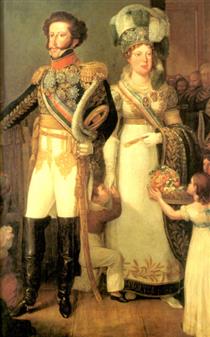 D. Pedro I e D. Leopoldina em trajes de Gala - Simplício Rodrigues de Sá