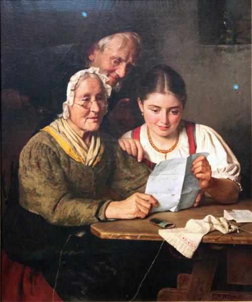 A Letter from America, 1880 - Berthold  Woltze