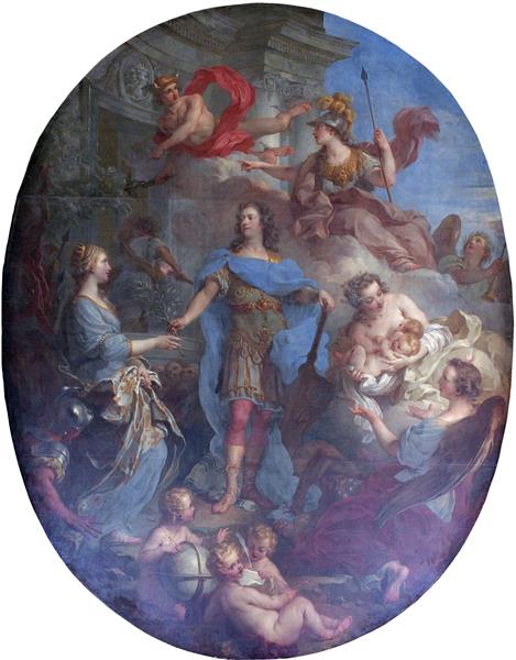 Louis XV offrant ses deux filles en témoignage de paix à l'Europe - François Lemoyne