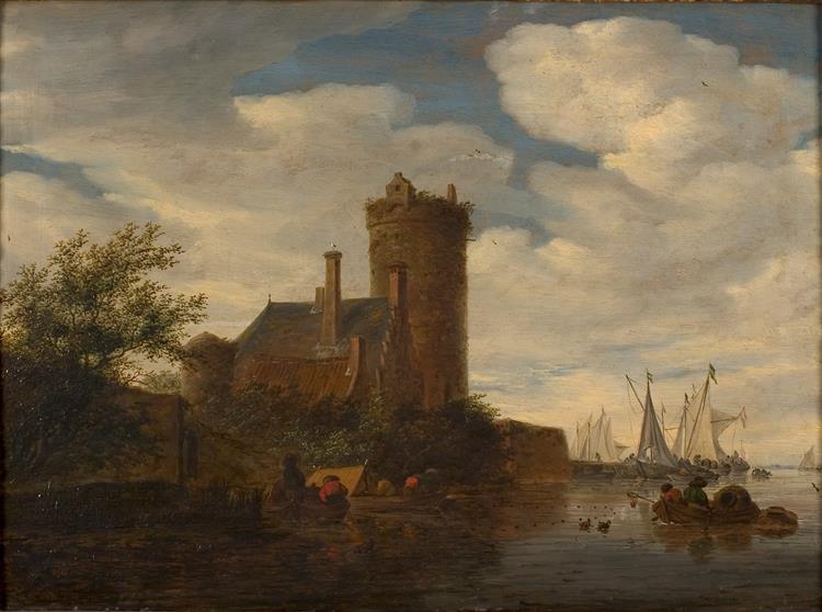Rivierlandschap Met Kasteel - Salomon van Ruysdael