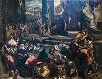 Joachim expelled from the temple - Domenico Tintoretto
