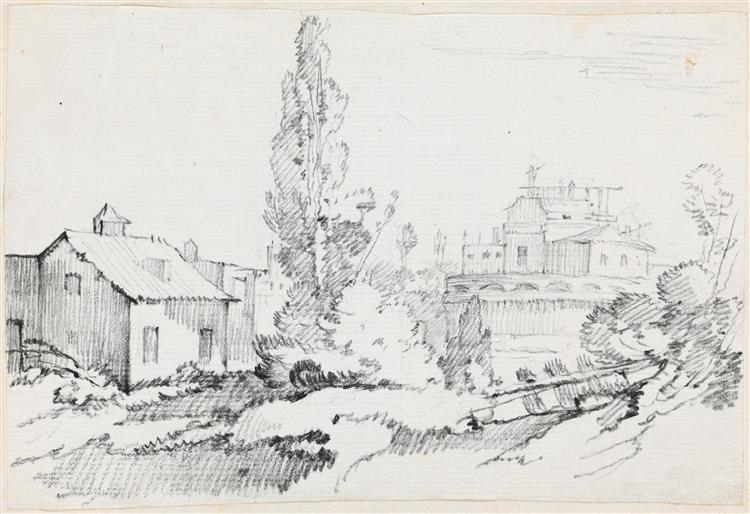 Castel Sant'angelo from the Northwest, c.1750 - Жозеф-Мари Вьен