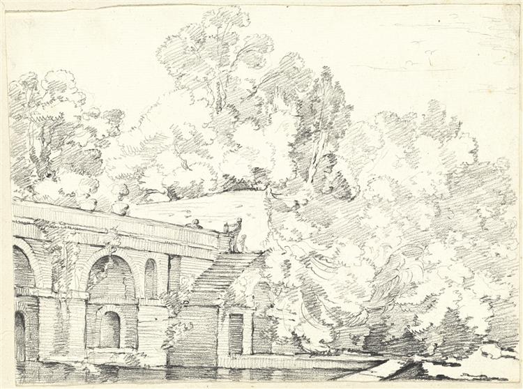 The Fishpond at Villa Madama, 1746 - 1749 - Joseph-Marie Vien