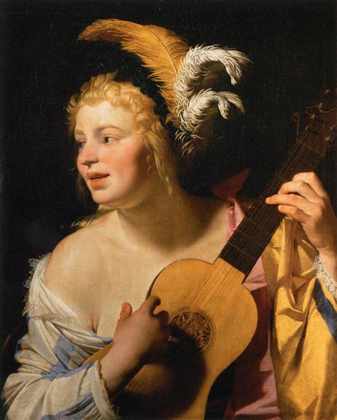 Woman Playing the Guitar, 1624 - Gerard van Honthorst