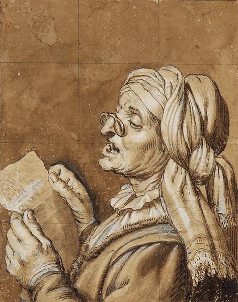 Old Woman Singing, c.1625 - Gerard van Honthorst