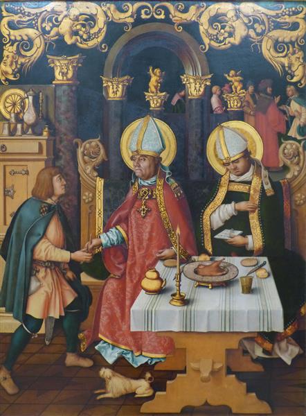 Katharinenaltar: Die hll. Ulrich und Conrad, 1512 - 老漢斯‧霍爾拜因
