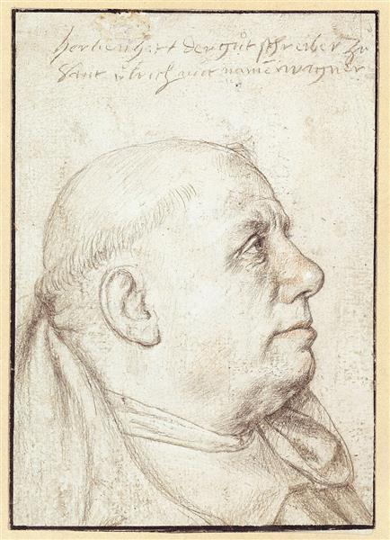 Leonhard Wagner, Profil nach rechts, c.1520 - Hans Holbein der Ältere