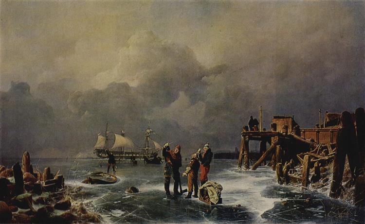 Shore of the frozen Sea (Winter Landscape), 1839 - Андреас Ахенбах