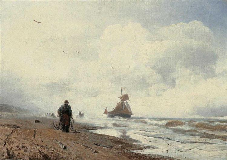 On the coast, 1889 - Андреас Ахенбах