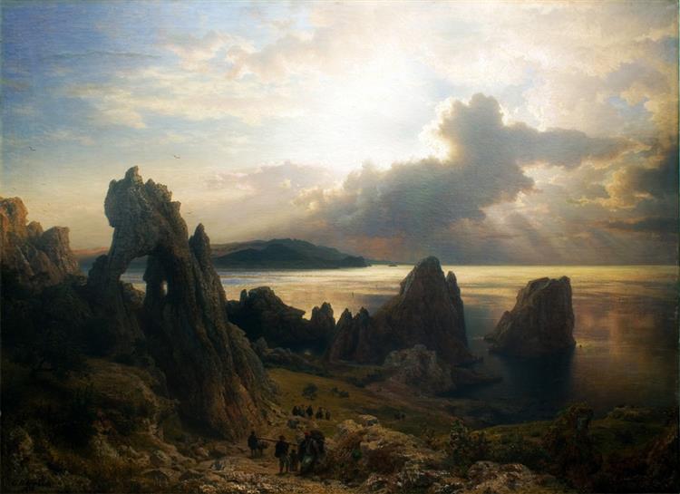 On the coast of Capri, 1855 - Andreas Achenbach