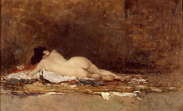 Desnudo (apunte), 1871 - Joaquin Agrasot y Juan