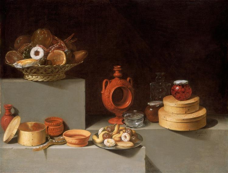 Still Life with Sweets and Pottery, 1627 - Хуан Ван дер Амен