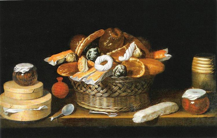 Tisch Mit Korb Und Boxen Mit Süßigkeiten - Juan van der Hamen y León