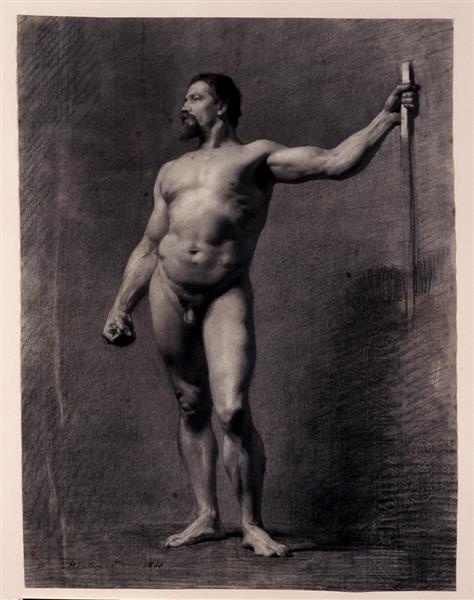 Naked man with spear, 1860 - Marià Fortuny