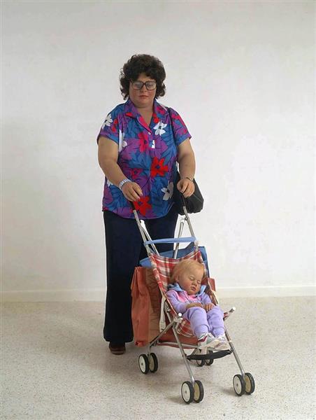 Woman with Child in a Stroller, 1985 - Duane Hanson