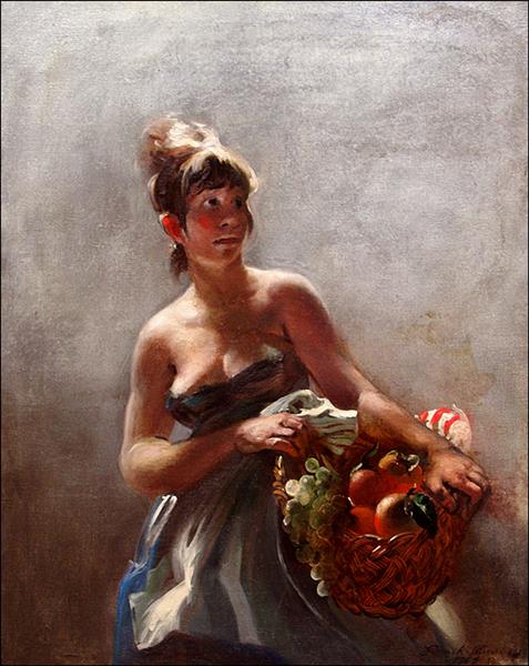Sicilian Girl with Fruit Basket, 1965 - Frank Herbert Mason