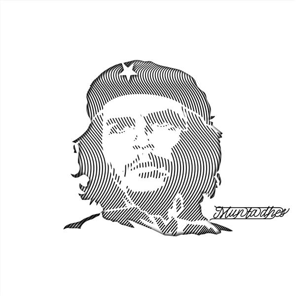 Che Guevara line art, 2019 - Muntadher Saleh