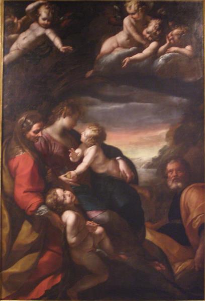 Holy Family with Saint John the Baptist and Saint Elisabeth - Giulio Cesare Procaccini