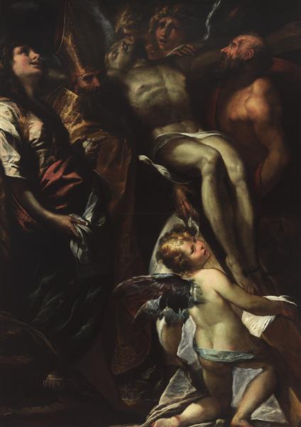 The Lowering of the Cross with Sts Mary Magdalene, Augustine, Jerome and Angels, c.1618 - Giulio Cesare Procaccini