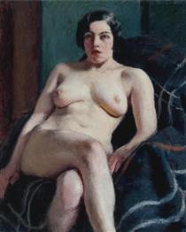Nude Seated on a Green Rug - Родерик О’Конор