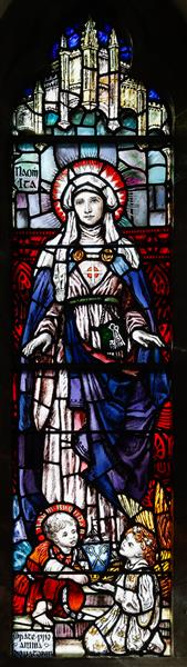 Loughrea St. Brendan's Cathedral Baptistry Window St. Ita, c.1908 - Sarah Purser