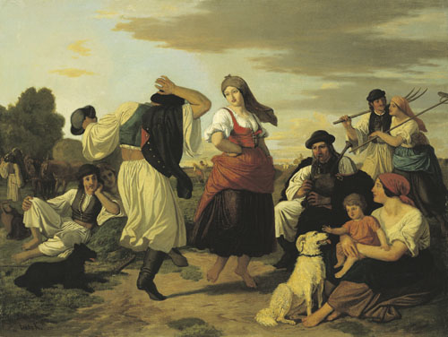 Peasants Dancing (harvest Celebration), c.1865 - Карой Лотц