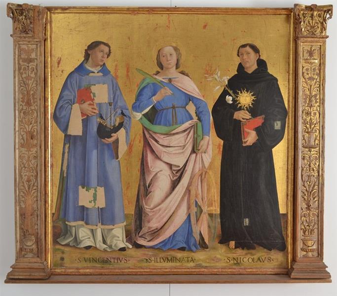 Tre Santi. San Vincenzo, Santa Caterina d’Alessandria e Sant’Antonio da Padova - Antoniazzo Romano