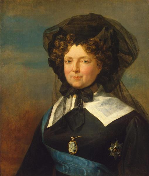 Portrait of Empress Maria Feodorovna in Mourning, c.1825 - Джордж Доу