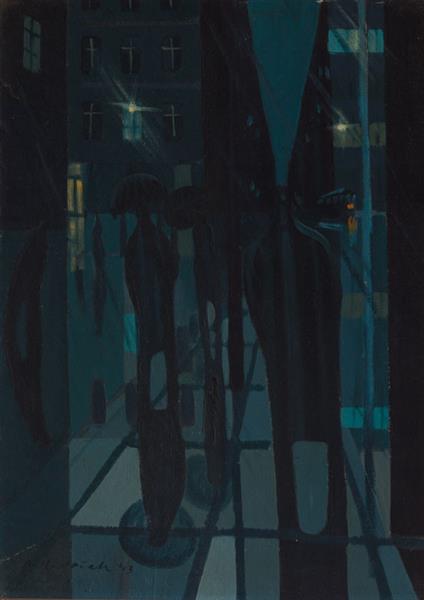 Street In The Rain, 1943 - František Hudeček