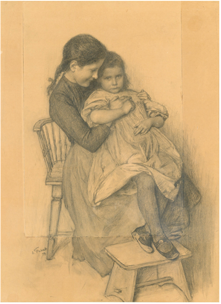 A child's sorrow, 1897 - Эмиль Фриан