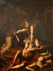 La Mort De Priam - Alexandre-Louis Leloir