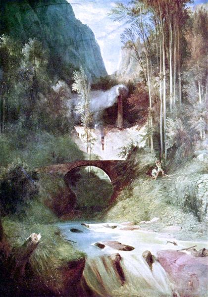The Forest Canyon, 1825 - Карл Блехен