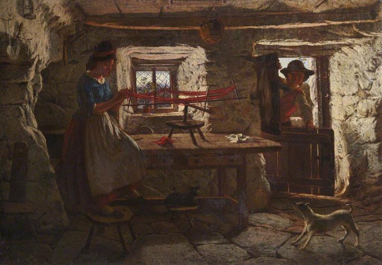 Reeling, Boreu Da, Welsh Interior, 1869 - Thomas Stuart Smith