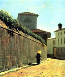 Street in the sun - Giuseppe Abbati