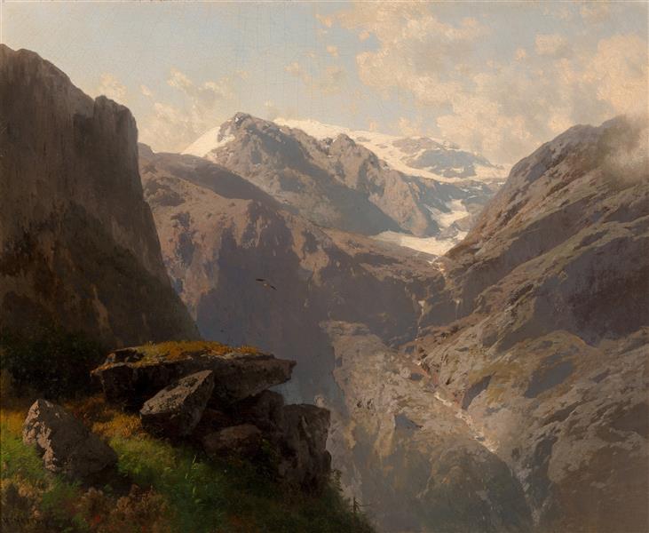 Norwegian Highlands, Loerdals Fjord - Hermann Ottomar Herzog