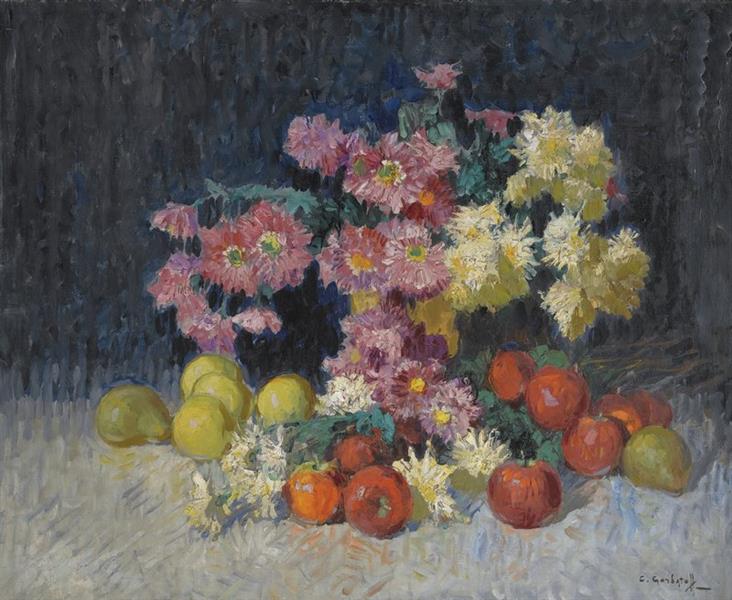 Still Life with Flowers and Fruit - Constantin Gorbatov