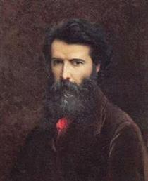 Self-Portrait With Red Tie - Ernest Hébert