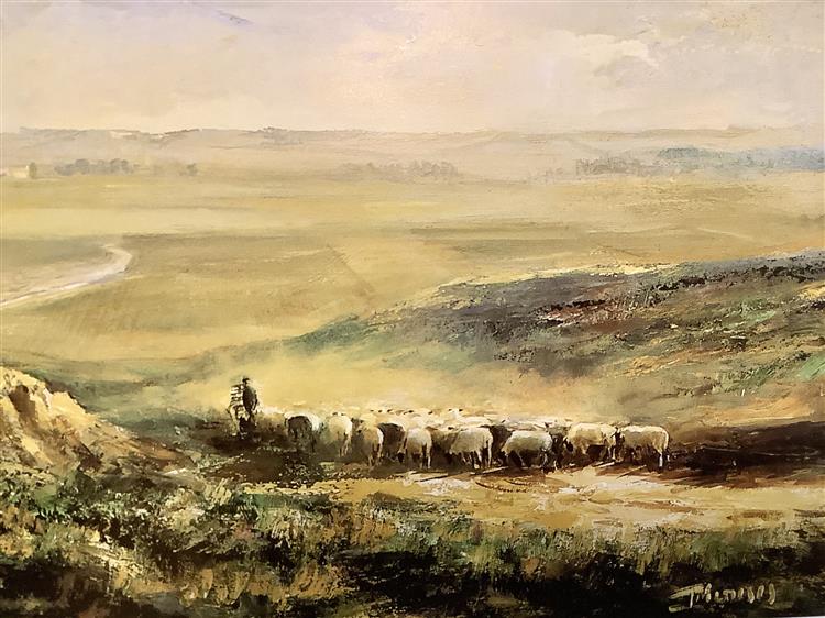 Moors with flock, 1972 - Jesús Meneses del Barco