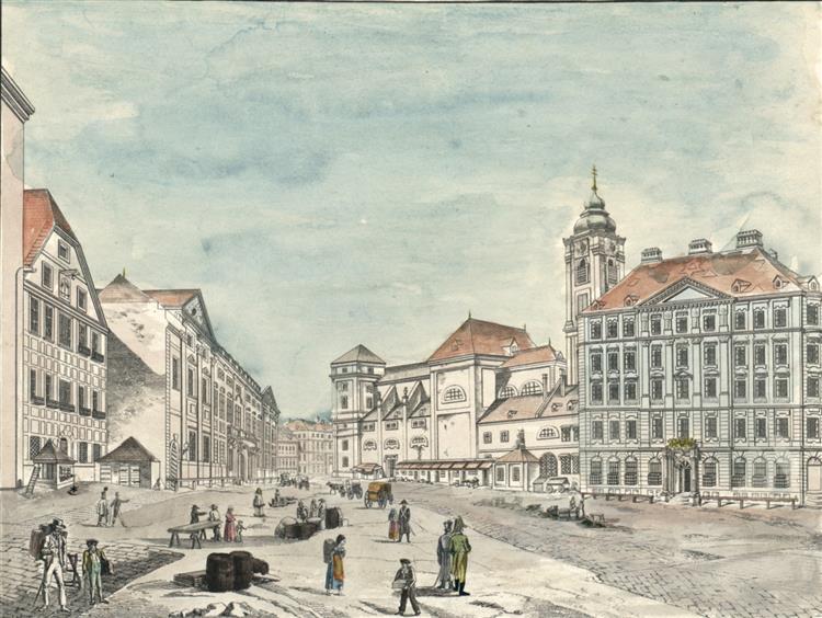Freyung, Vienna, c.1830 - Johann Nepomuk Passini