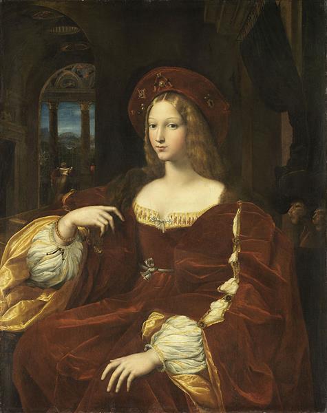 Portrait De Jeanne D'Aragon, c.1518 - Jules Romain
