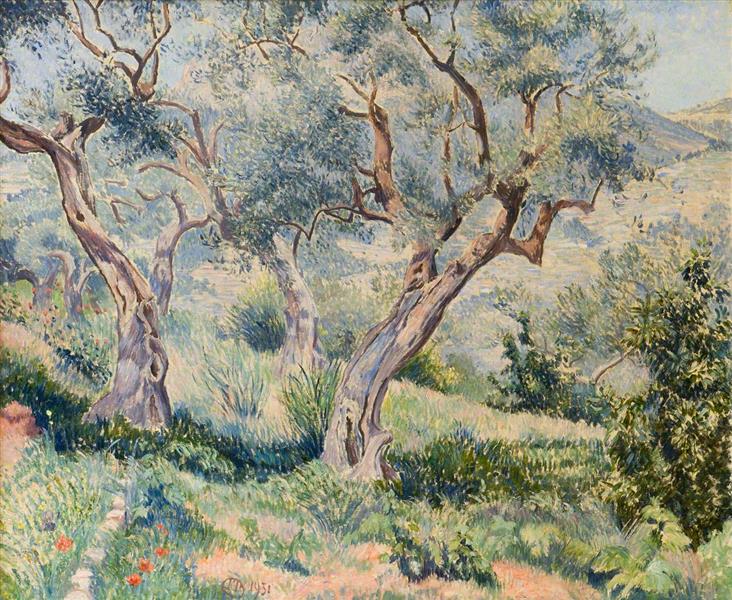 Les Oliviers Du Cabanon, Toulon (The Olive Trees, Toulon), 1931 - Люсьен Писсарро