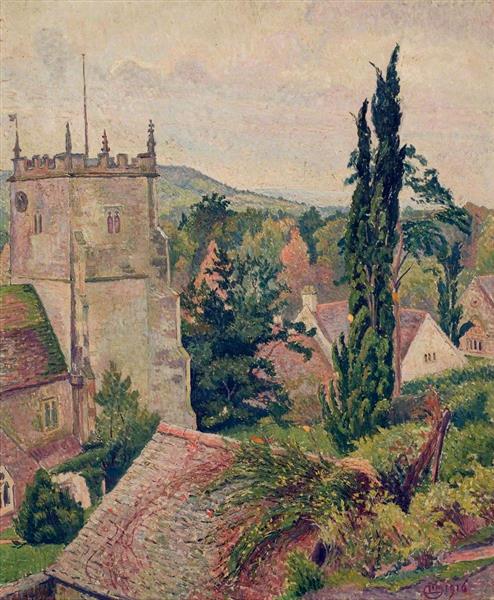 The Church, East Knoyle, 1916 - Lucien Pissarro