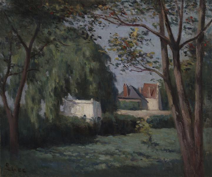 Country Scene with Three Houses and Trees, c.1900 - Maximilien Luce