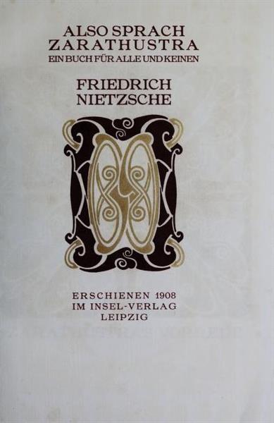 Also Sprach Zarathustra. Design for a Book, 1908 - 亨利·范·德费尔德