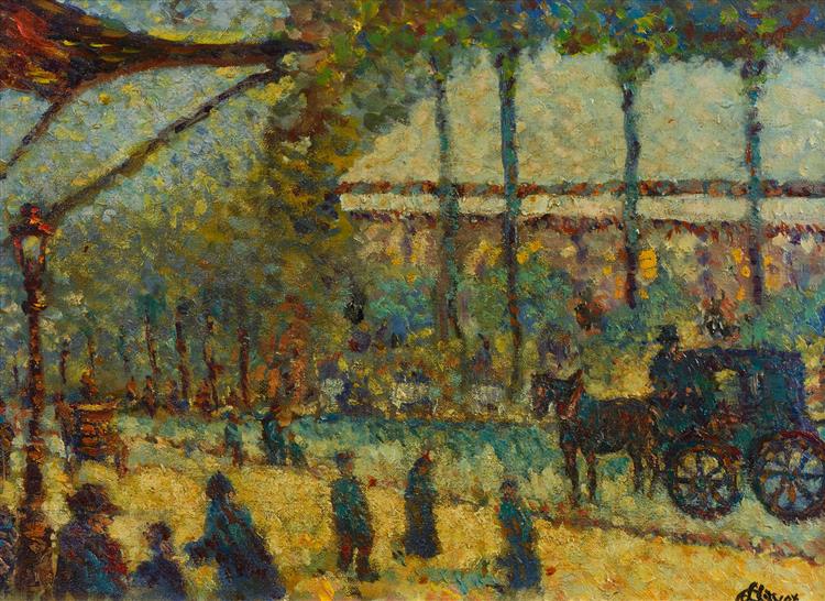Calèche Sur Les Champs Elysées, 1889 - Louis Hayet