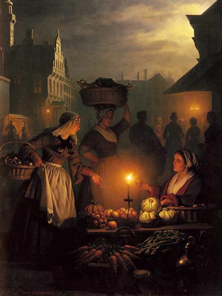 Night market - Petrus van Schendel