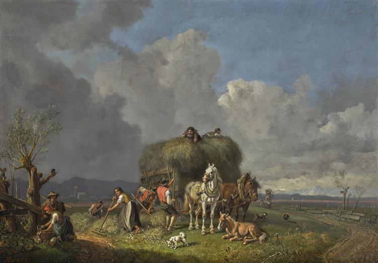 The Hay Harvest, c.1855 - 1857 - Heinrich Bürkel